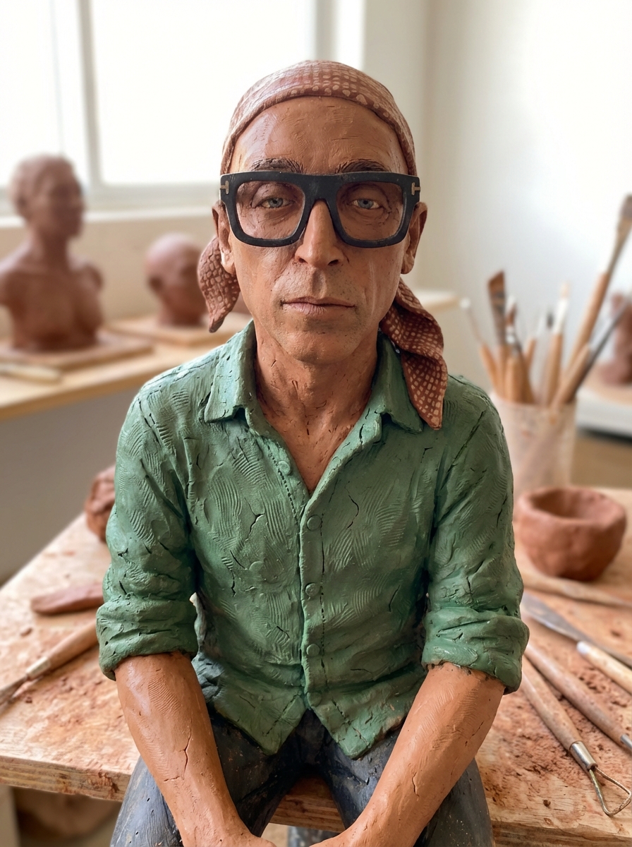 Creator Claymation in Artist Studio