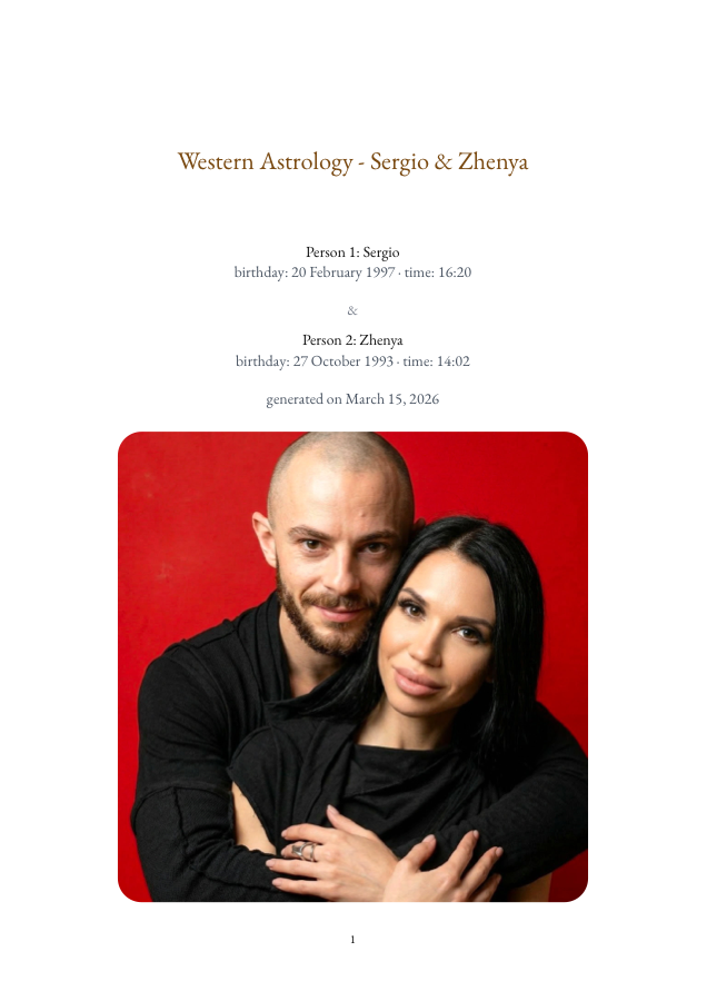 Western astrology PDF for Sergio and Zhenya